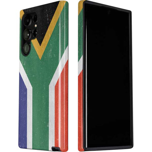 South Africa Flag Distressed Galaxy S22 Ultra Pro Case
